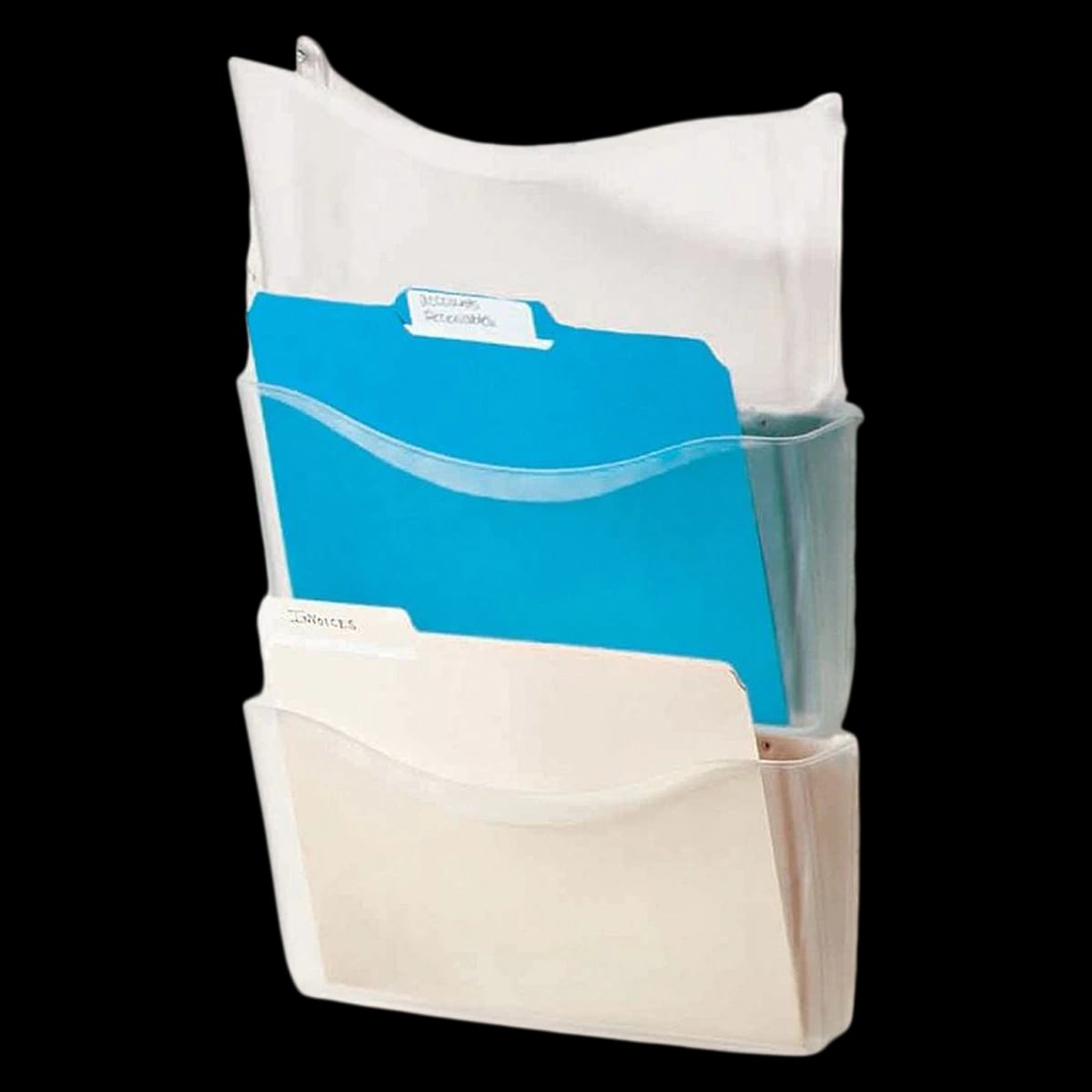 Office Depot Unbreakable 3-Pocket Letter-Size Wall Files, Clear, 3/Pack