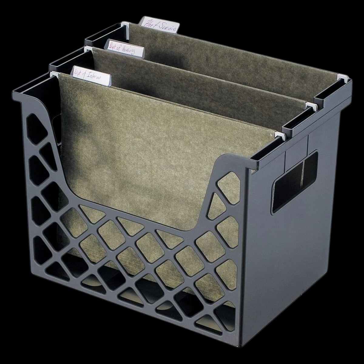 Office Depot Desktop File Organizer, Recycled Black, 10 3/4 in x 13 1/4 in x 8 5/8 in, Each