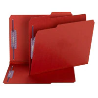 Smead Fastener Folder, Letter Size, 1/3 Cut, Bright Red, 25/Box