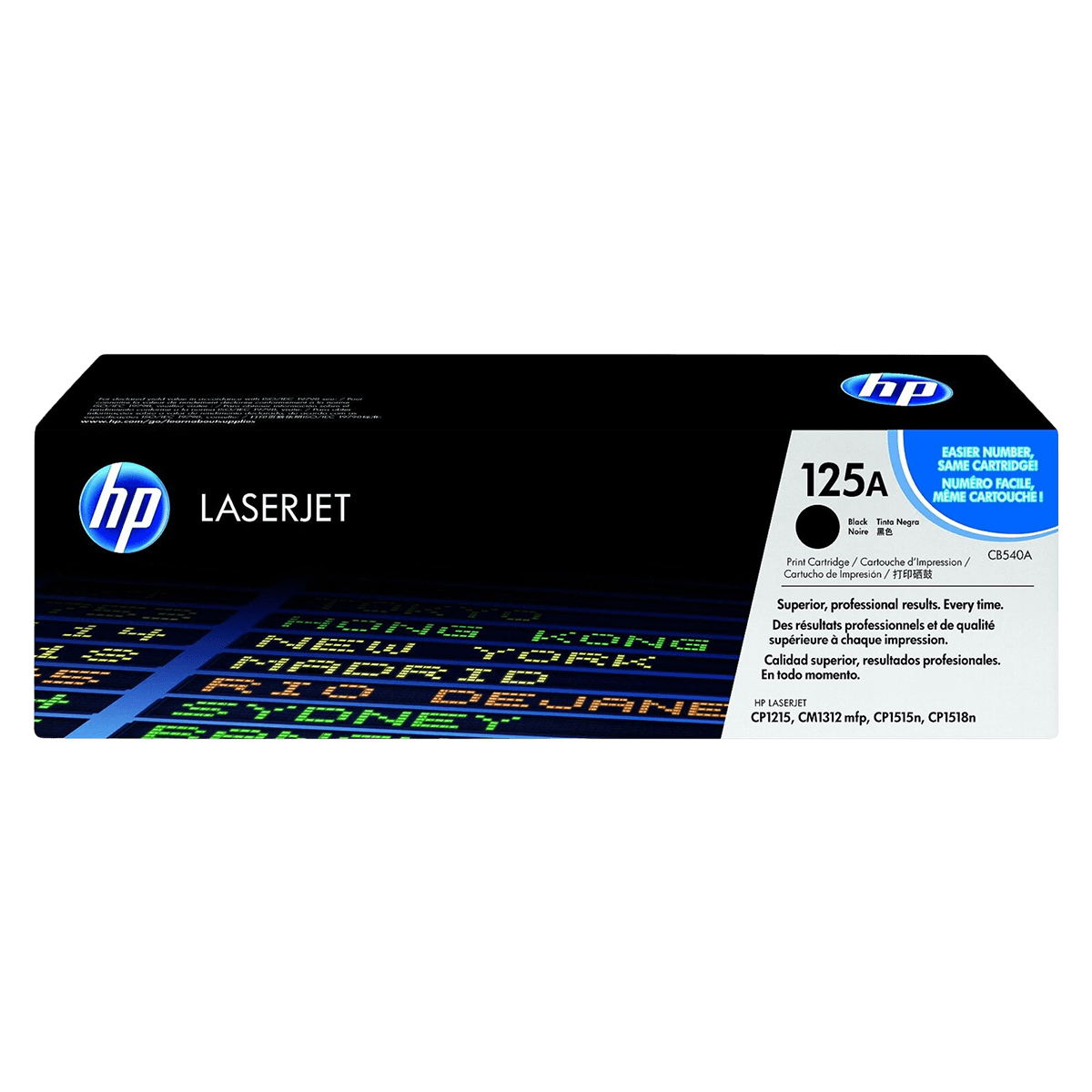HP 125A Black Original Toner Cartridge, CB540A