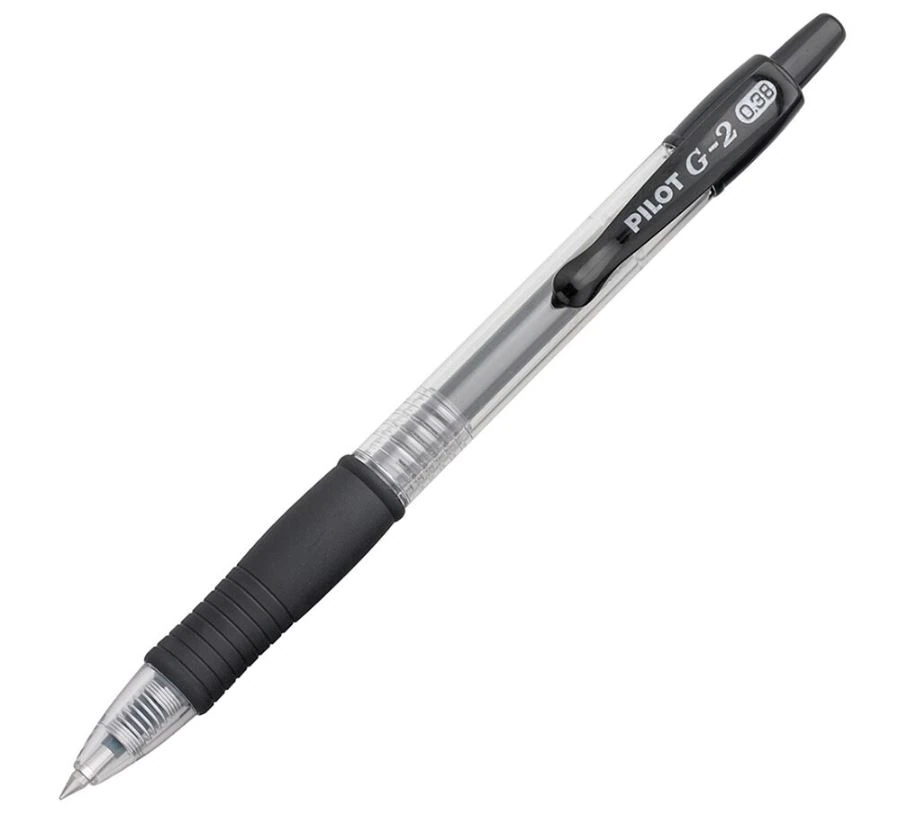 Pilot G2 Gel Pen, Ultra Fine Point, 0.38mm, Black, 12/Pack