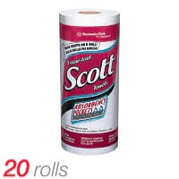 Scott 1-Ply Paper Towels, 128 Sheets/Roll, 20 Rolls/Case