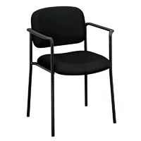 Basyx Stack Guest Chair with Arms, Black, Each