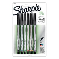 Sharpie Fine-Point Marker, Assorted Colors, 0.3 mm, 6/Pack