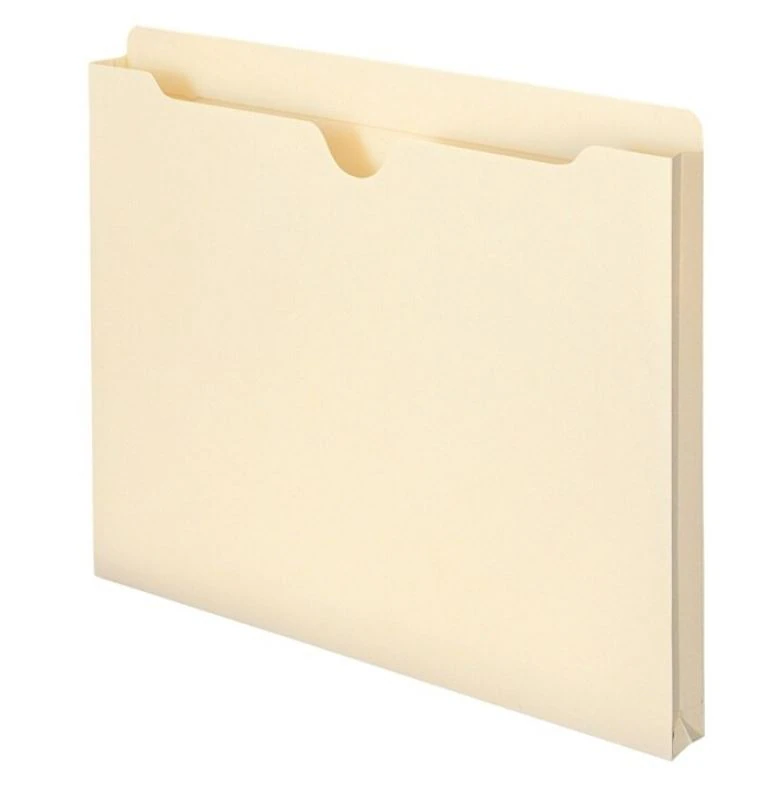 Smead Pocket File Letter 1" Expansion Top-Tab File Jackets, Manila, 50/Box