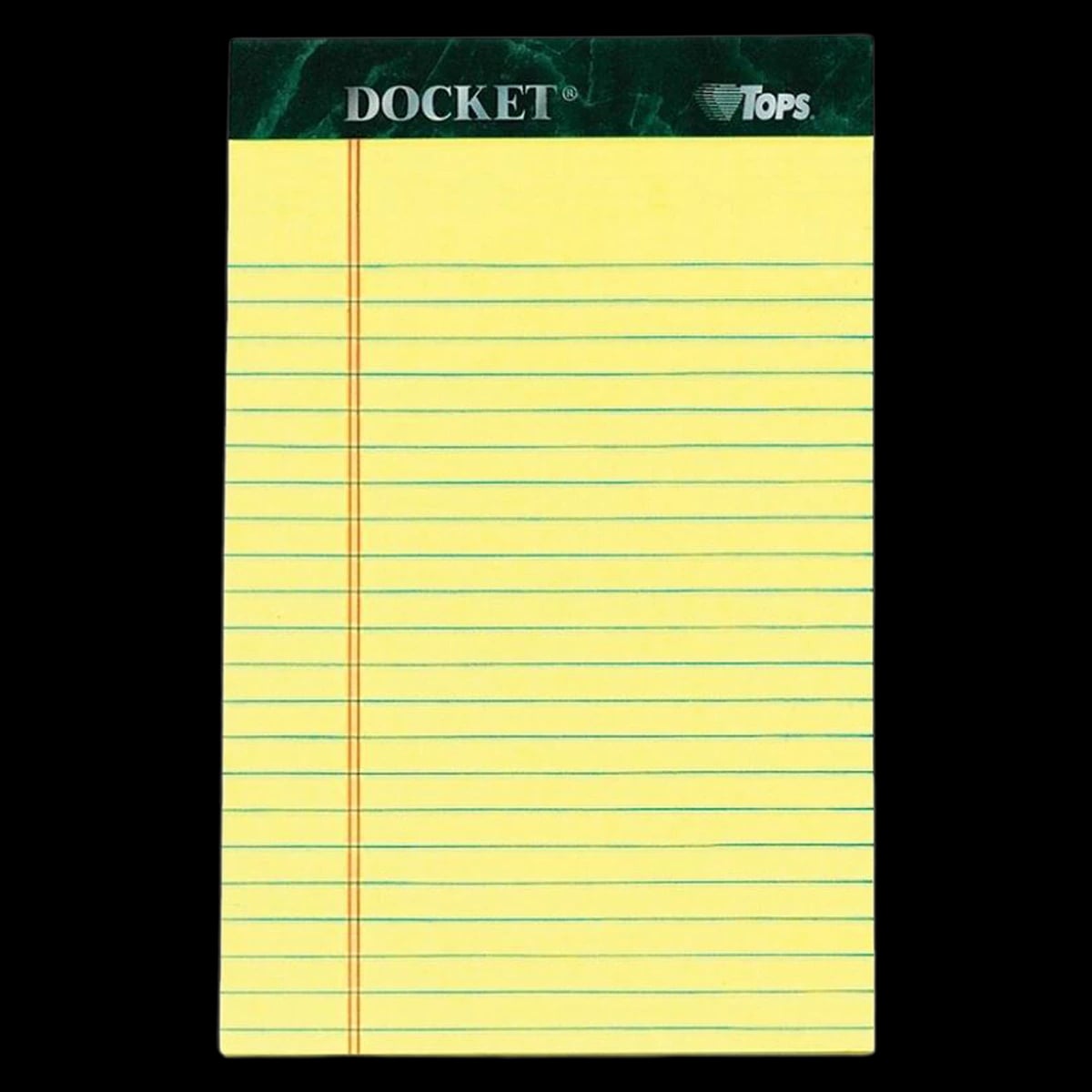 Tops Docket Perforated Legal Ruled Pad, 5 x 8 in, 50 Sheets, Canary Yellow, 8/Pack