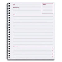 Meadwestvaco Meeting Notebook, 8.5 x 11 in, Legal Ruled, 80 Sheets, Black