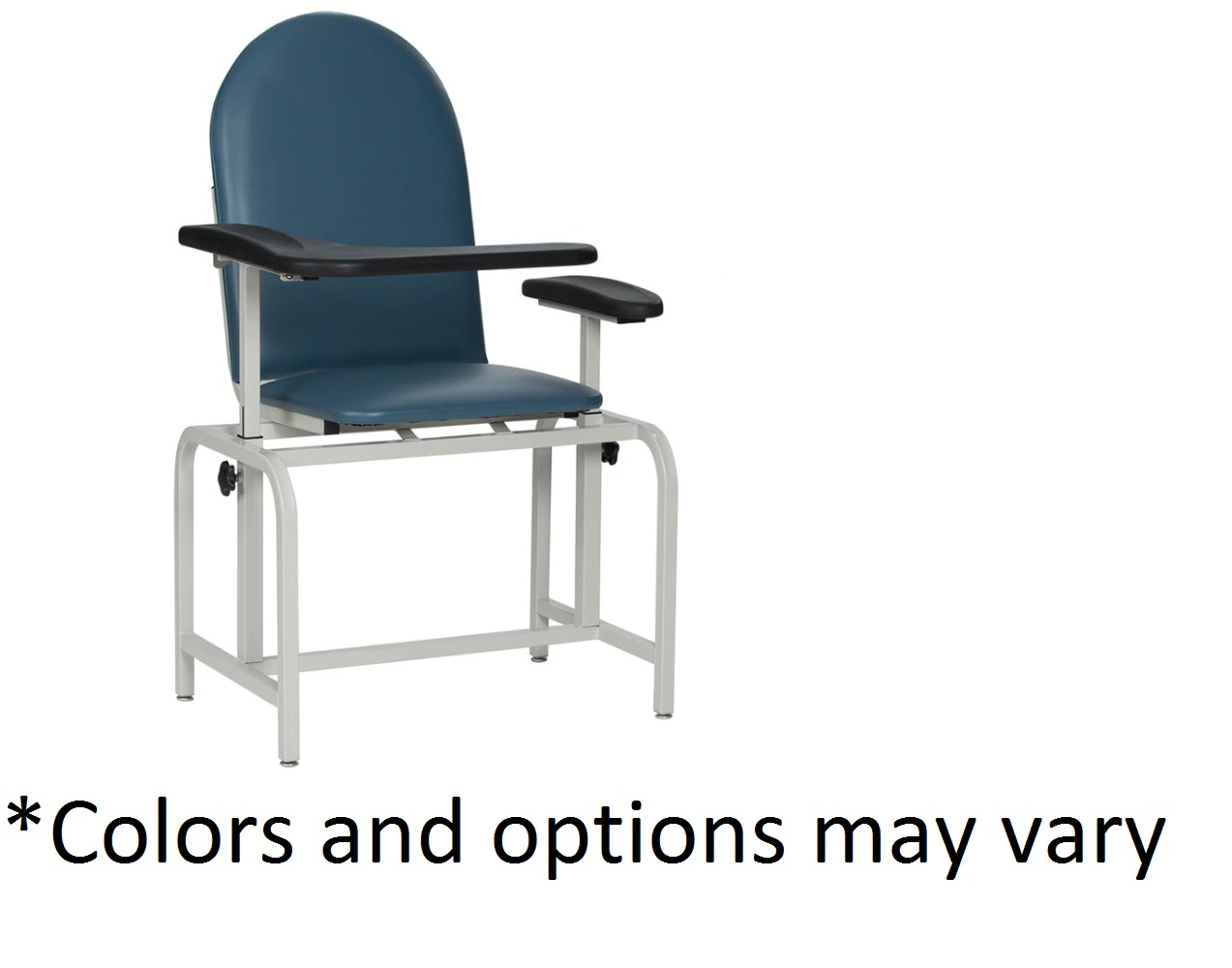 Winco Mfg Blood Drawing Chair, Navy, Steel Frame, 300 lb Capacity