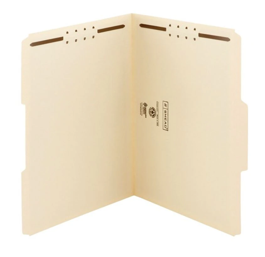 Smead Heavyweight Manila Fastener Folders, Letter Size, 2 Fasteners, 1/3 Cut Tab, 50 per Box