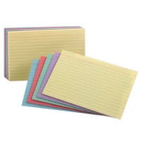 Esselte Pendaflex Ruled Index Cards, 5" x 8", Assorted Colors, 100/Pack
