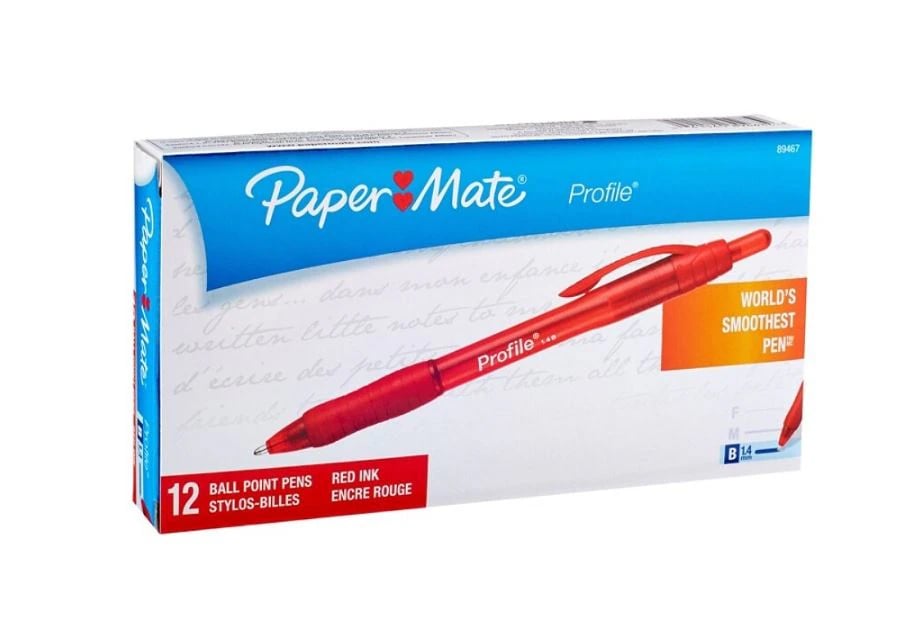 Sanford Profile PM Retractable Ballpoint Pen, Bold Point 1.4mm, Red, 12/Pack