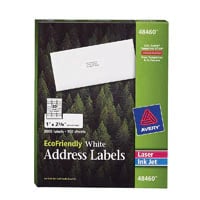 Avery White Inkjet Laser Address Labels, 1 x 2-5/8 in, 300/Pack, 3000/Box