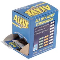 Aleve Pain Reliever Tablets, 1 Tablet per Packet, 50 Packets/Box