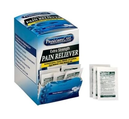 Acme PhysiciansCare Acetaminophen Pain Reliever, 2 Tablets/Packet, 50/Box