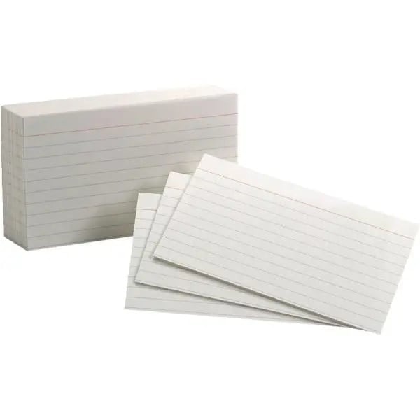 Oxford Index Cards, Ruled, 3" x 5", White, 100/Pack