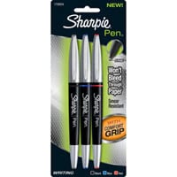 Sharpie Soft-Grip Pen, Fine Point 0.3 mm, Assorted Colors, 3/Pack
