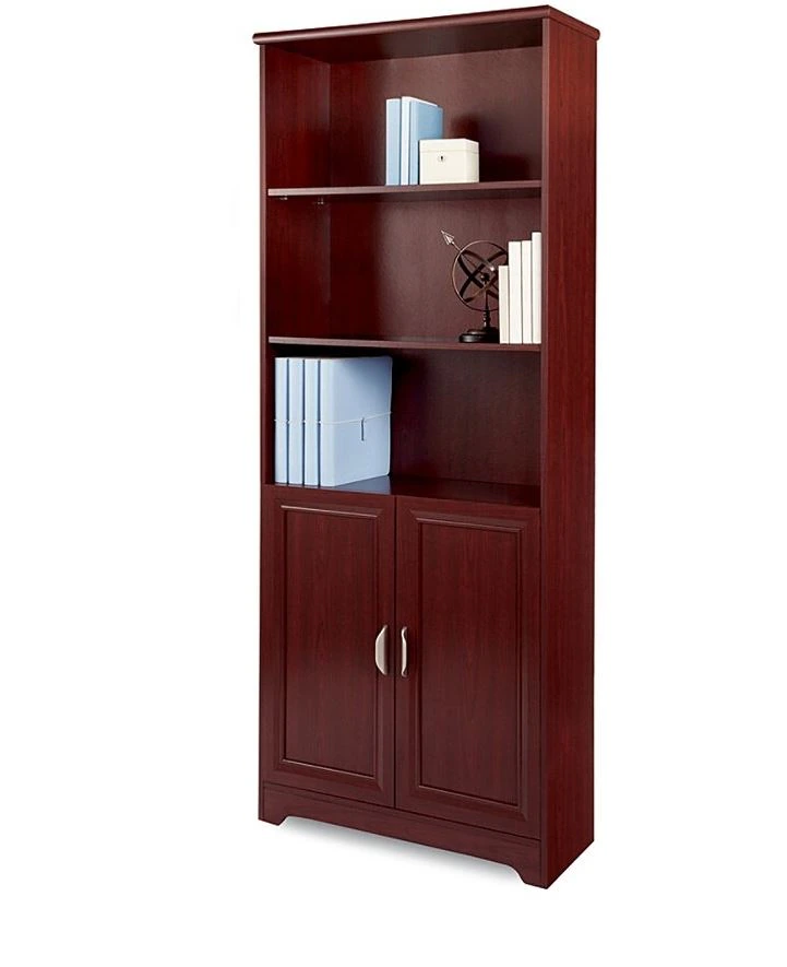 Magellan Collection 5-Shelf Bookcase with Doors, Classic Cherry, 01KT0J07TM2ZJE1CXW9J2A7SZY
