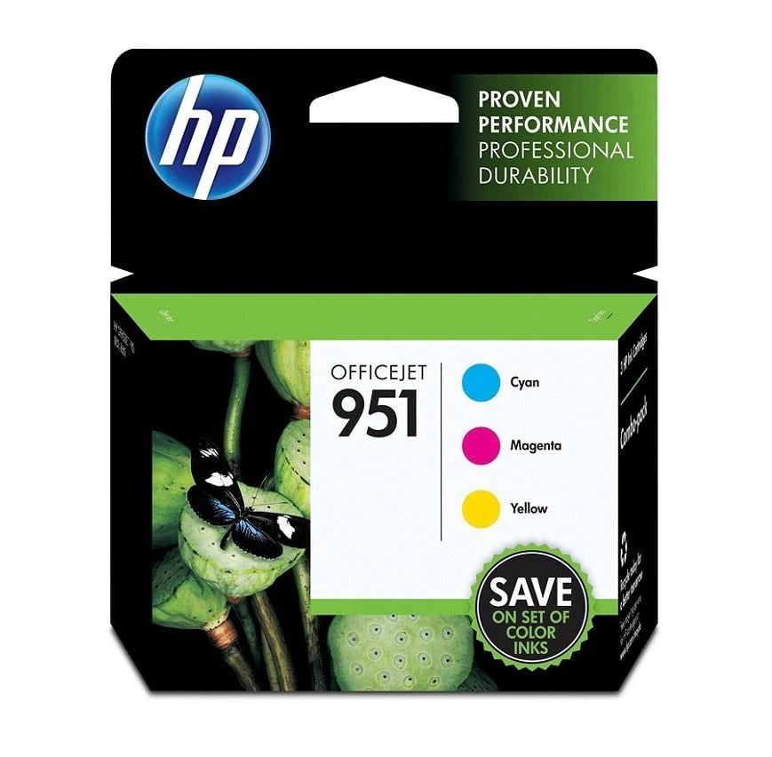 HP 951 Cyan/Magenta/Yellow Original Ink Cartridges, 3/Pack, CR314FN