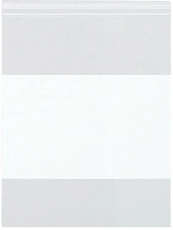 6x8 2-Mil White Block Reclosable Poly Bags, 1000/Box