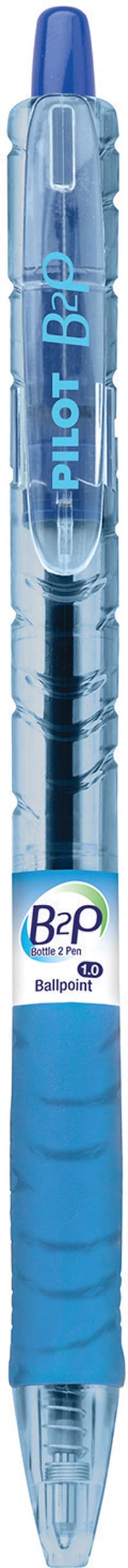 Pilot B2P Bottle To Pen Ballpoint Pen, Medium Point 1.0mm, Blue, 12/Pack