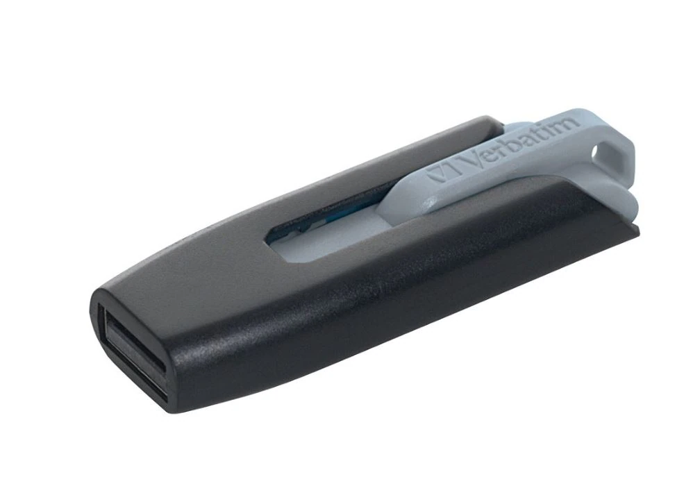 Verbatim Store 'N' Go V3 USB 3.0 Flash Drive, 8GB, Black/Gray