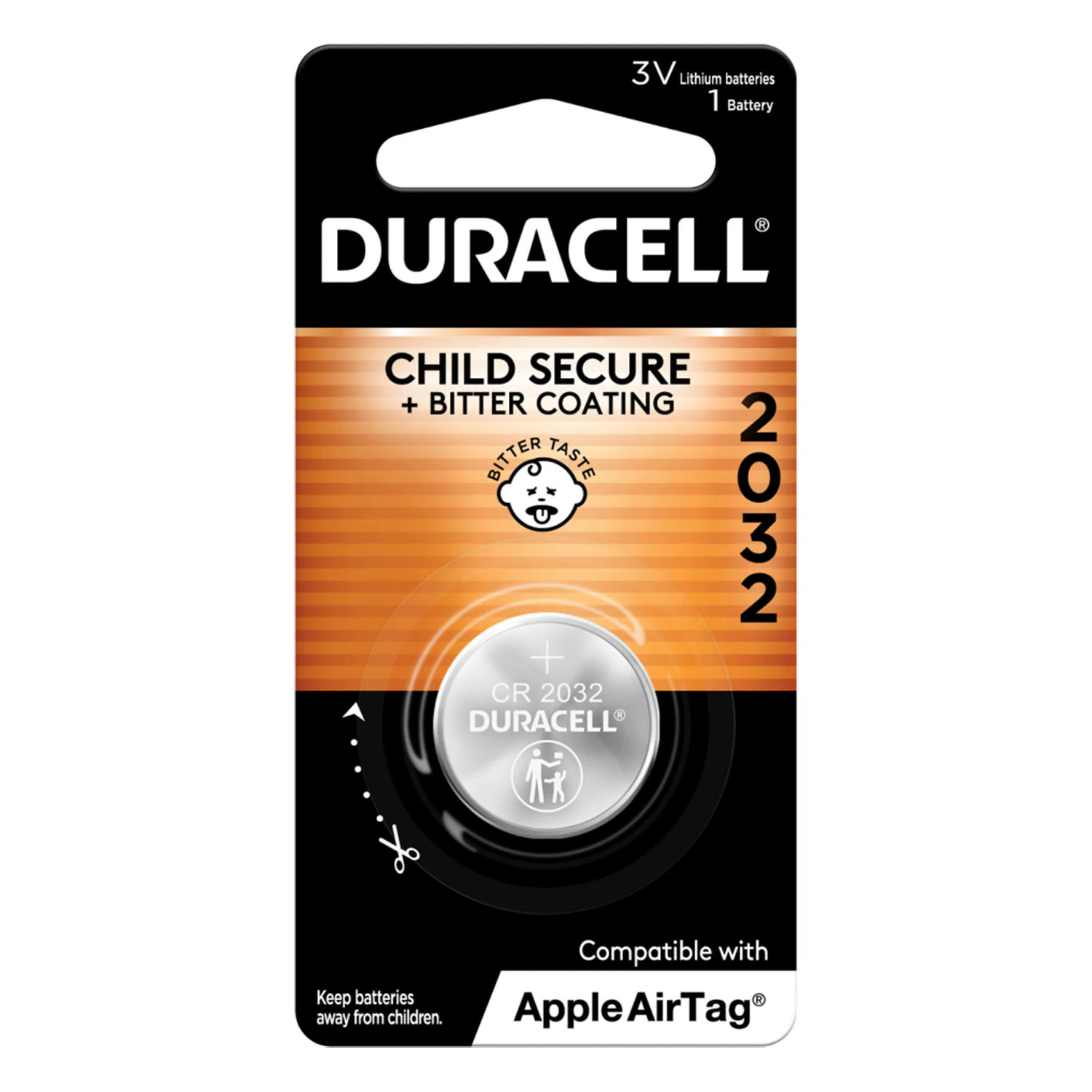 Duracell Battery Coin 2032, 3.0 Volt Lithium Medical Battery, 1/Pk