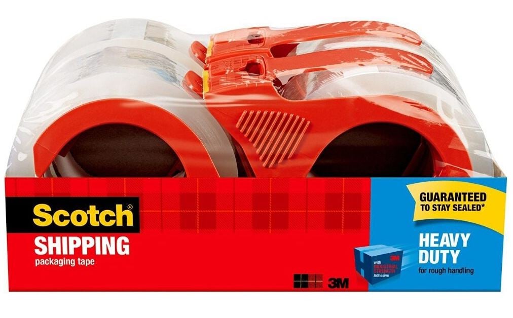 Office Depot Heavy-Duty Shipping Tape with Dispenser, 1 7/8" x 54.6 Yd, 4/Pack