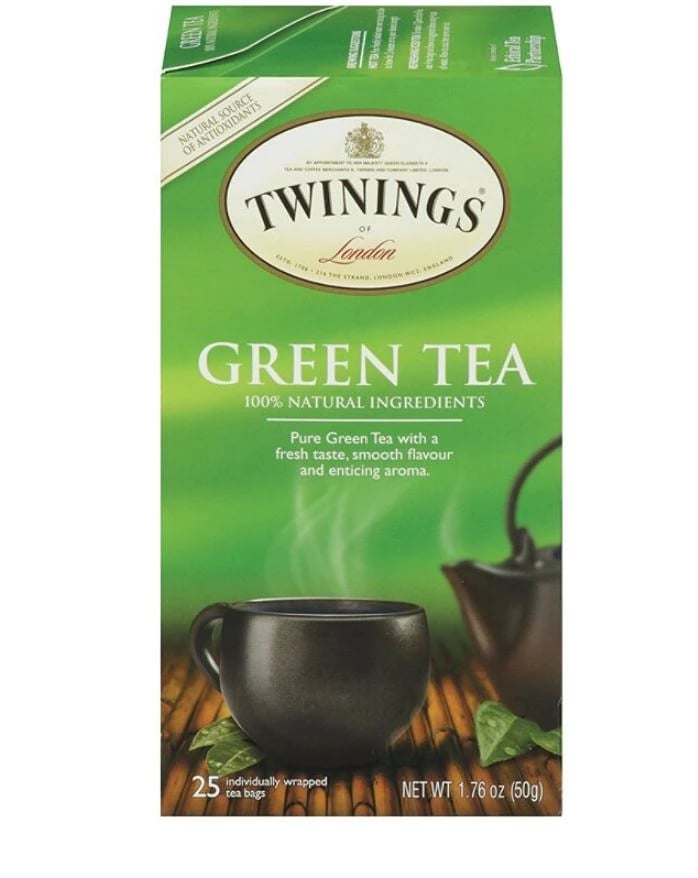 Twinings Green Tea Pure, 2 oz, 25/Pack