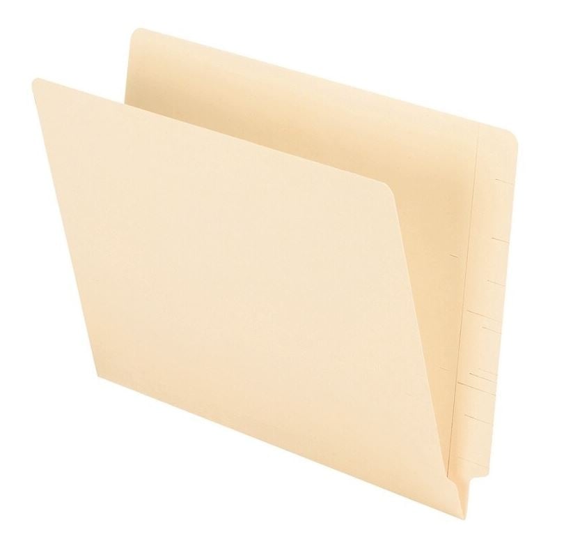Office Depot 2-Ply End-Tab Folder, Letter Size, Straight Cut Tab, Manila, 100/Box