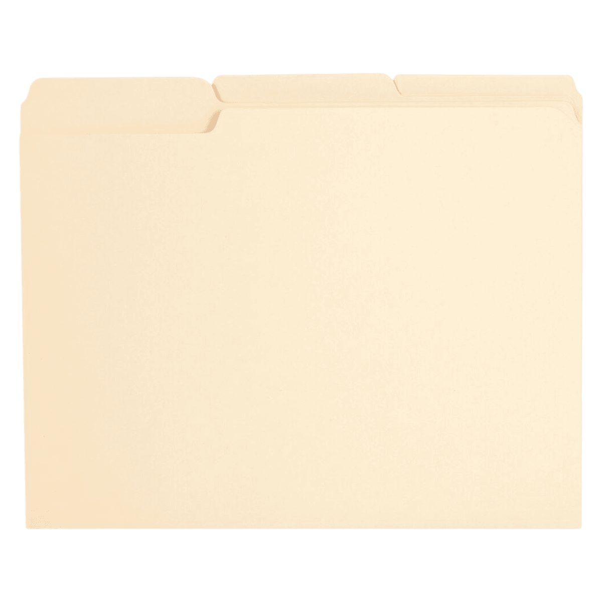 Office Depot Reinforced File Folder, Letter Size, 1/3 Cut Tabs, Manila, 100/Box