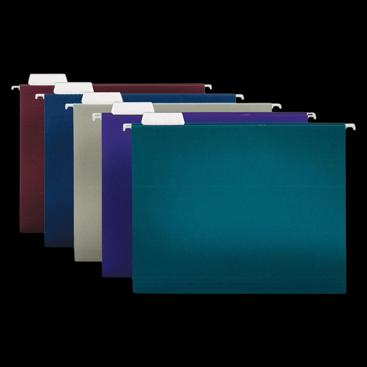 Office Depot Folder Hanging Letter 1/5 Cut, 2-Tone, 8.5 x 11 in, Assorted Colors, 25/Box