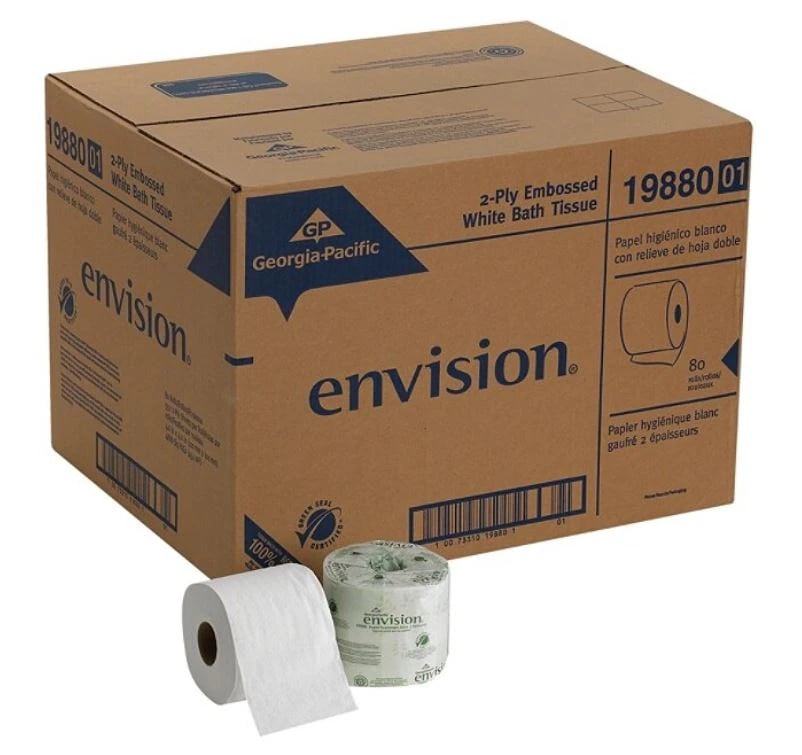 Georgia Pacific Tissue Bath 2-Ply Embossed Bathroom Tissue, White, 550 Sheets/Roll, 80/Case
