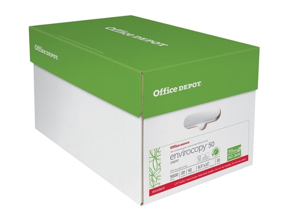 Domtar EnviroCopy 50 Multipurpose Paper, Letter Size (8.5 x 11 in), 20 lb, 92 Bright, 500 Sheets per Ream, 10 Reams per Case
