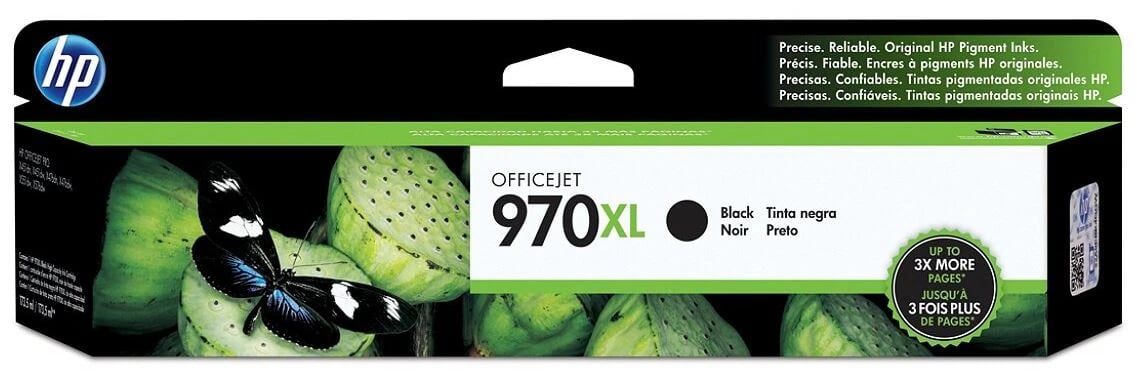 HP 970XL Black High-Yield Original Ink Cartridge, CN625AM