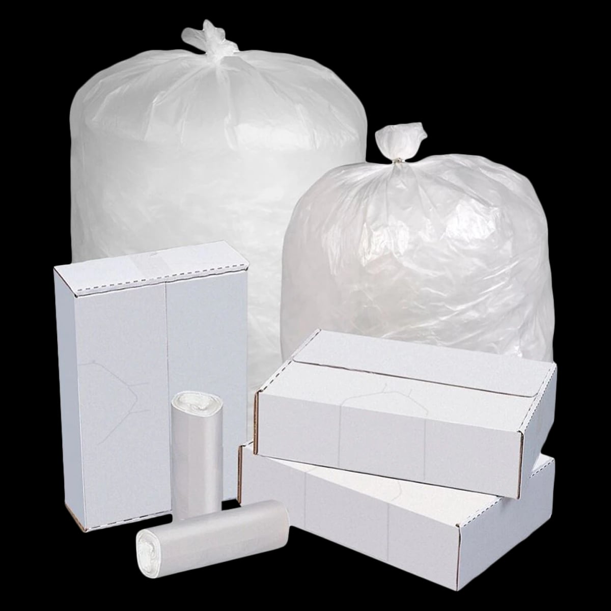 Pitt Plastics Trash Liners, 33 Gallon, 0.6 mil, Clear, 250/Box