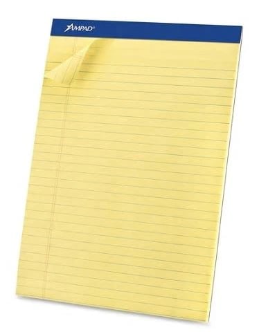 Tops Business Forms Legal Writing Pad, 8.5" x 11.5", Yellow, 12/Pack