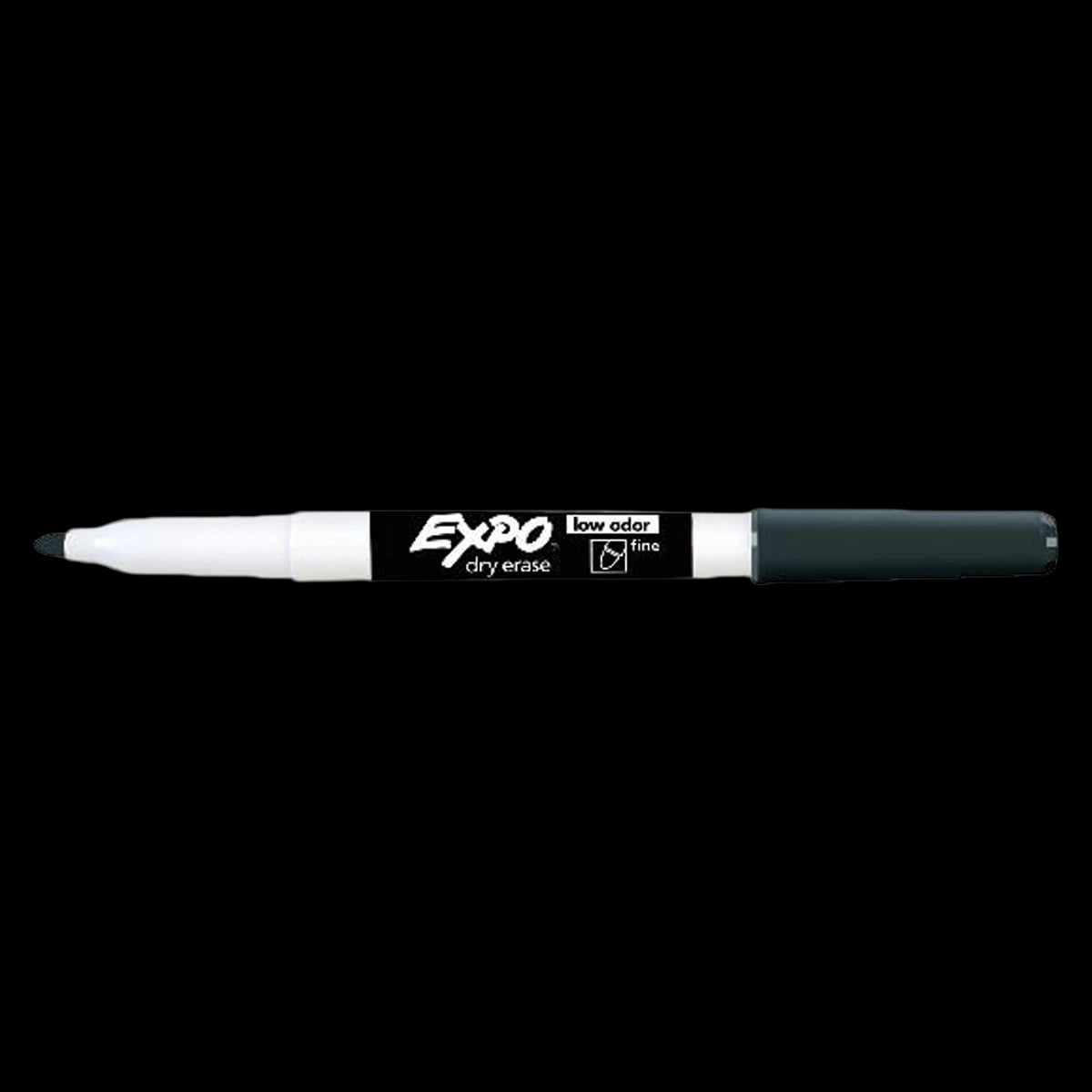 Expo Low-Odor Dry-Erase Marker, Fine Point, Black, 4/Pack