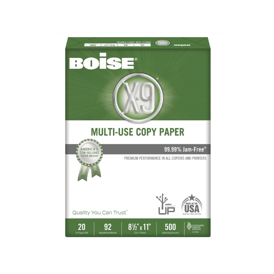 Boise X-9 Multi-Use Print & Copy Paper, Letter Size, 20lb, White, 500/Pk