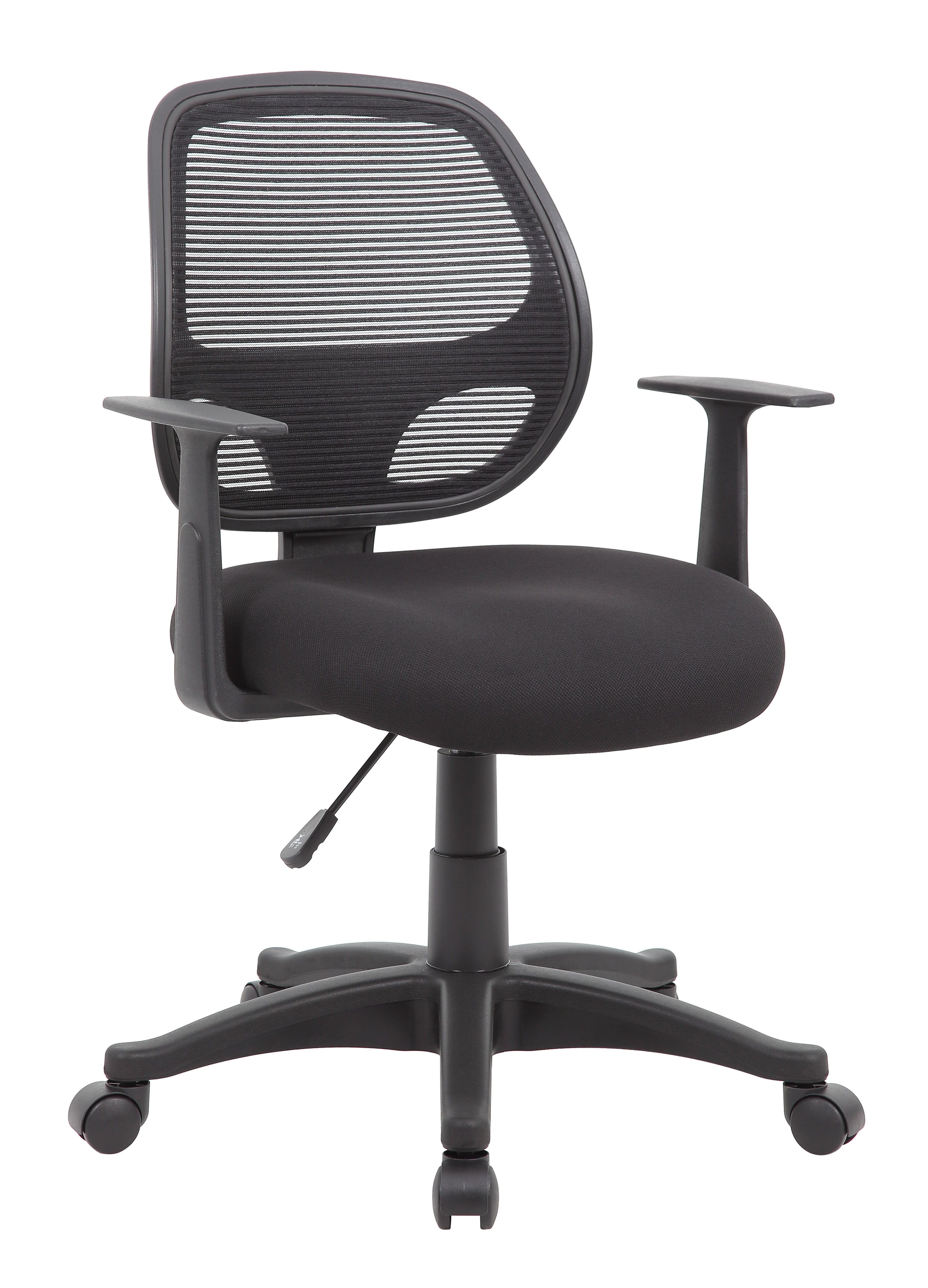 Boss Office Products Desk Task Chair with Mesh Back and T-Arms