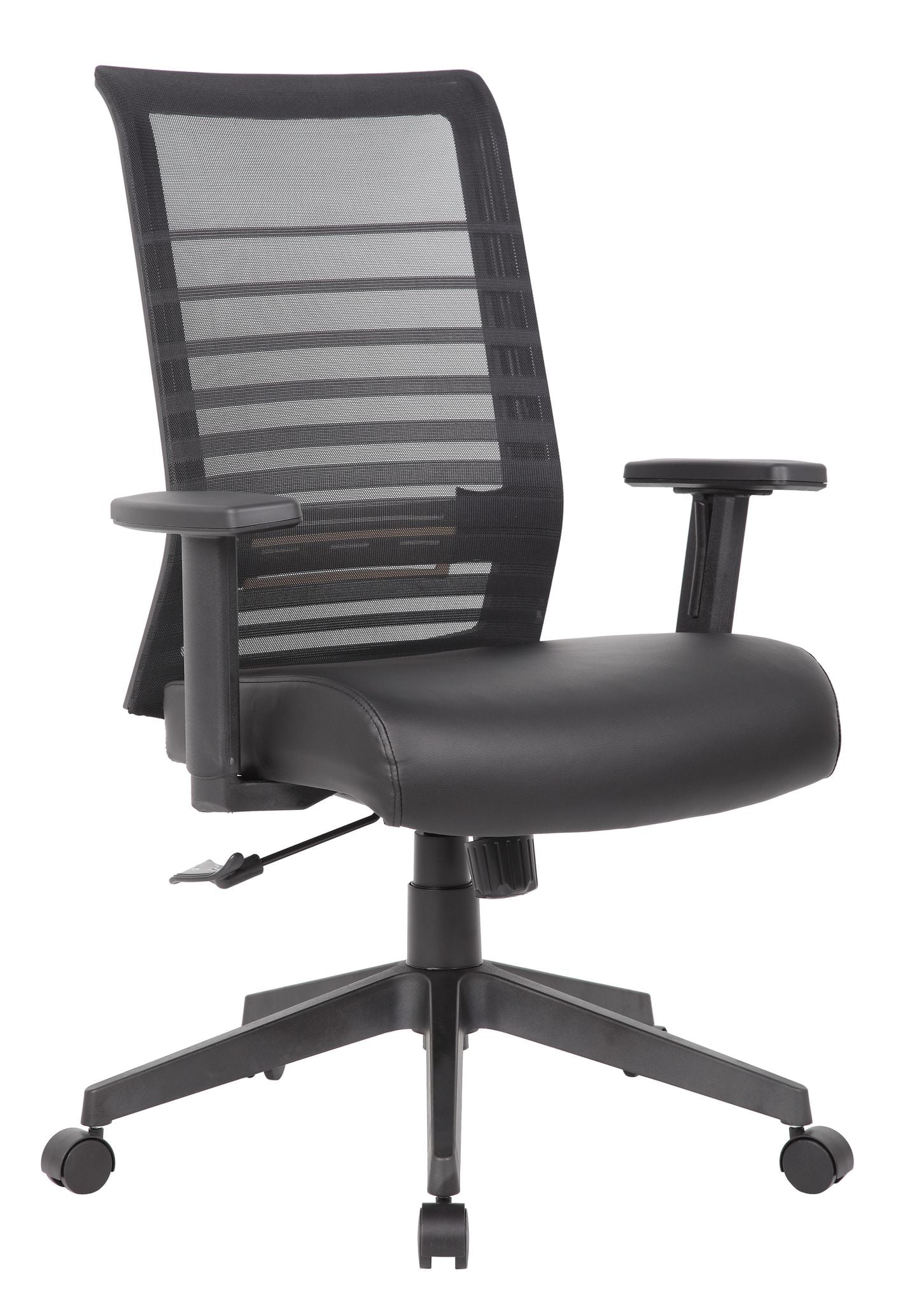 Boss Office Products Mesh Back Executive Chair, Black Antimicrobial Vinyl, Each