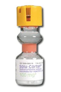 Solu-Cortef (Hydrocortisone Sodium Succinate) Injection, 100 mg, Act-O-Vial, 2 mL Single-Dose Vial, 25/Package