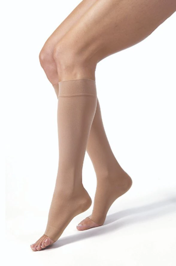 BSN Medical Relief Compression Socks, Knee High, Open Toe, 15-20 mmHg, XL, Beige