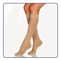 UltraSheer Compression Stocking, Knee High, Closed Toe, Small, Natural