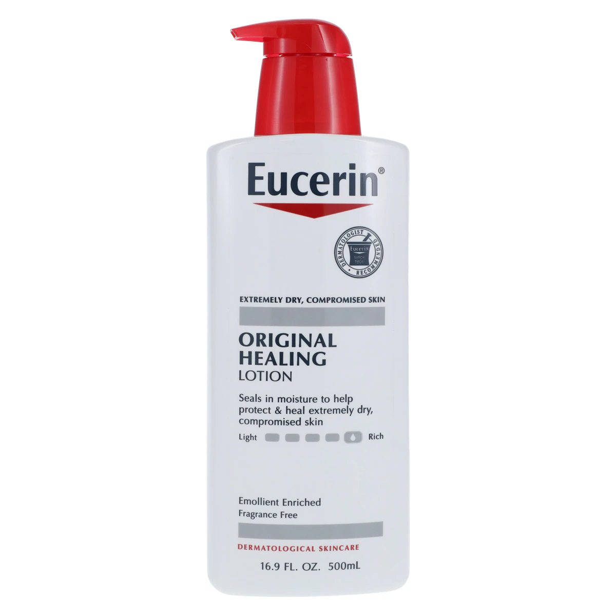 Eucerin Original Healing Lotion, Fragrance Free, 16.9 oz Pump Bottle