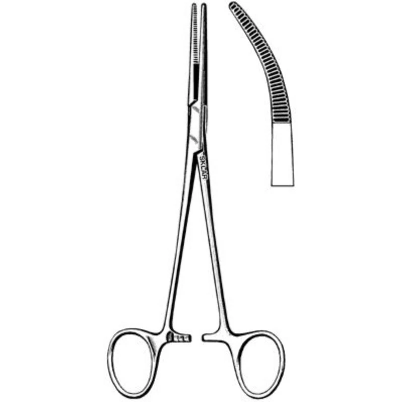 Sklar Rankin Hemostatic Forceps, Curved, 6-1/4", Stainless Steel, Each