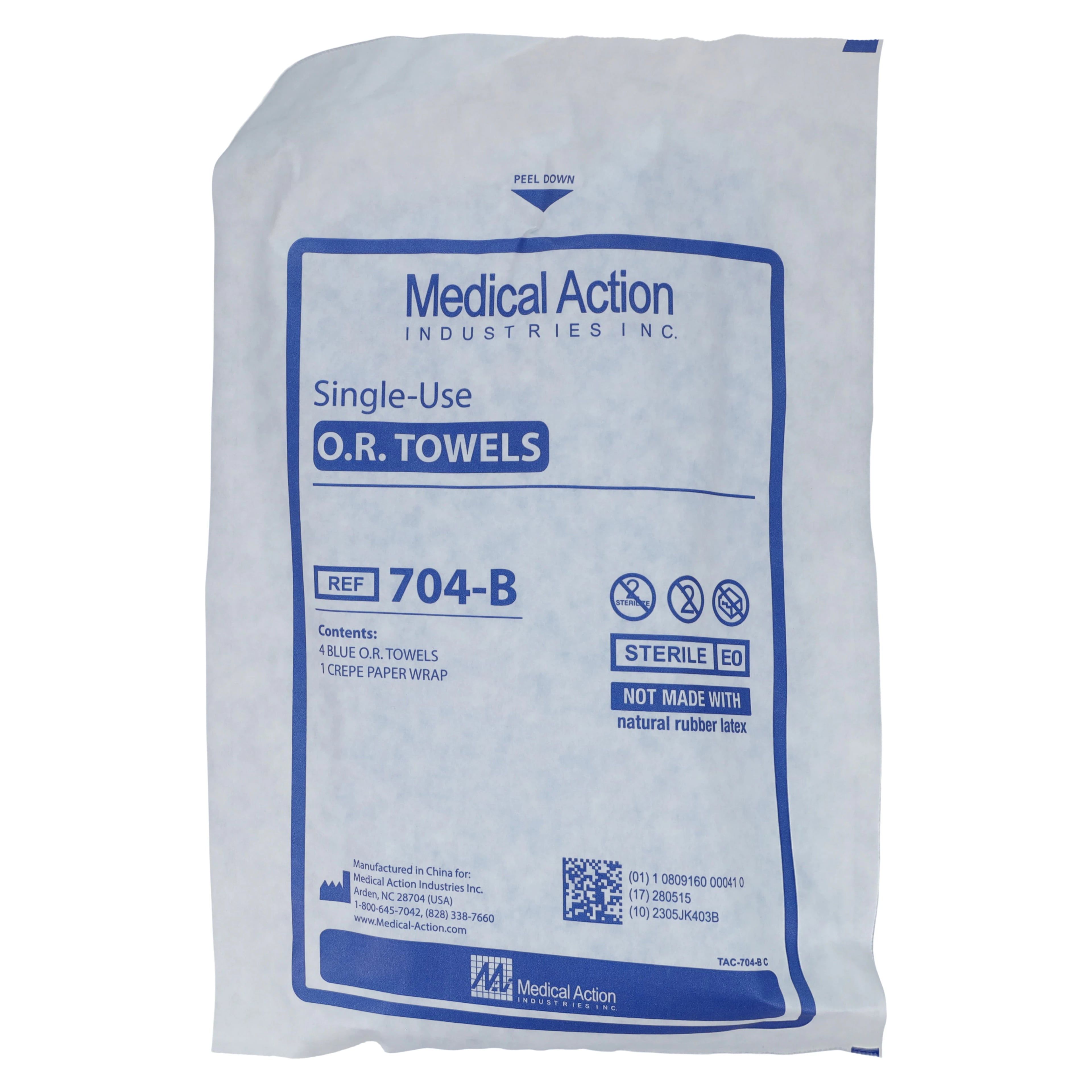 OR Towel Sterile Disposable, Blue, Medical Action Industries