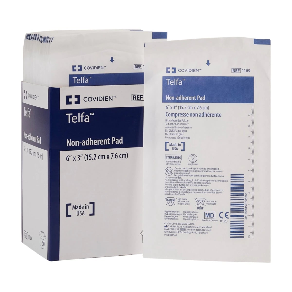 Telfa Ouchless Cotton Gauze Dressing, 3x6", Sterile, Non-Adherent, White, Absorbent, Latex-Free