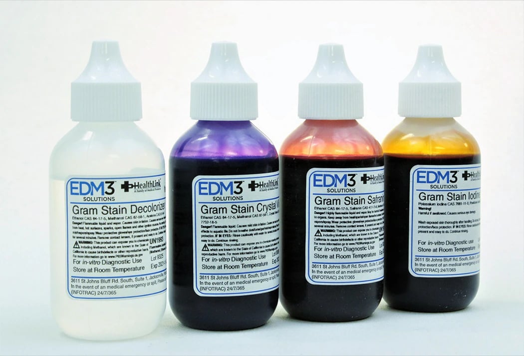 Gram Stain Set, 4 x 2 oz Bottles
