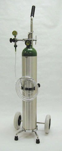 Mada Medical Products Size E Oxygen Cylinder, Filled, with Cart