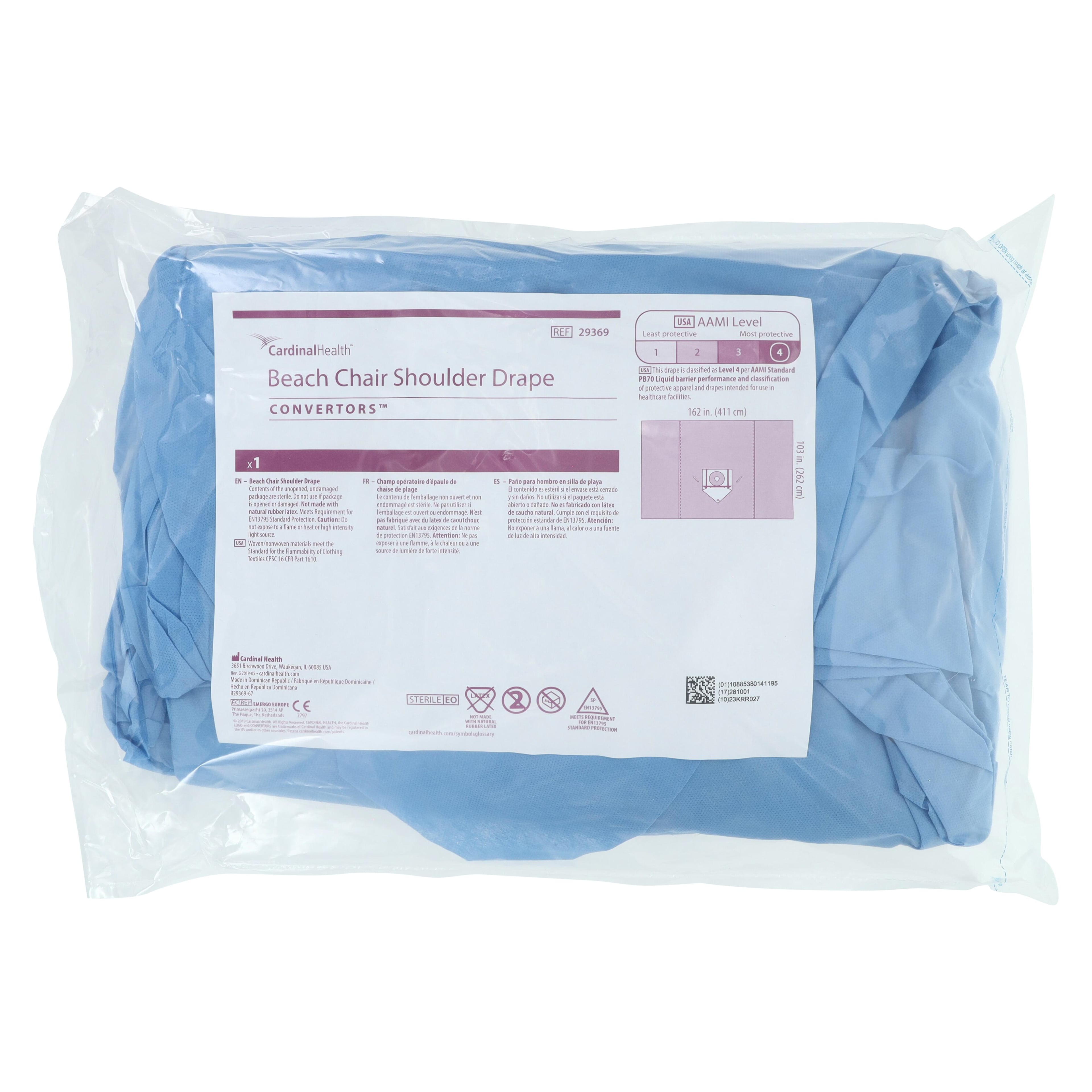 Convertors Tiburon Sterile Surgical Drape, Fenestrated, 162" x 103", Beach Chair Position